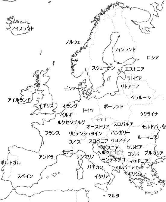 ヨーロッパの地図