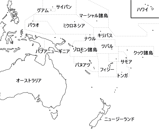 オセアニアの地図
